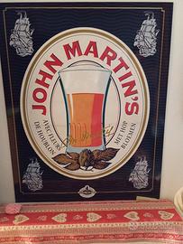 Targa metallo storica birra belga John Martin's
