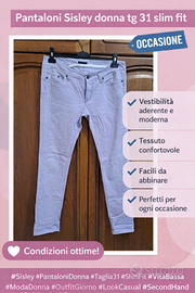 Pantaloni Sisley donna tg 31 slim fit