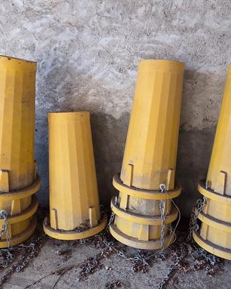 tubi scarica macerie con tramoggia e supporto 