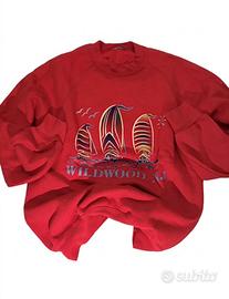 Felpa Vintage Wildwood NJ Rossa - Unisex