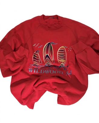 Felpa Vintage Wildwood NJ Rossa - Unisex