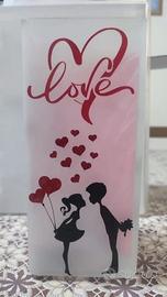 Lampada in vetro decorata con vinile e dettagli