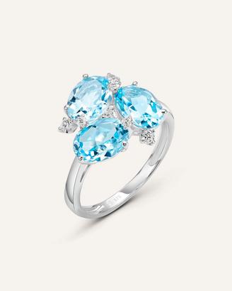 Anello oro bianco 9k e topazio