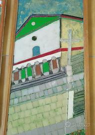 Quadro Con Mosaici in vetro Chiesa colorata