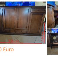 Grande madia vintage in legno scuro