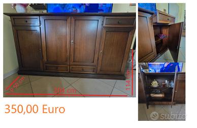Grande madia vintage in legno scuro