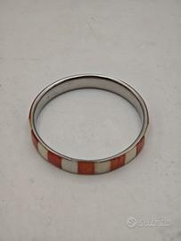Bracciale In osso/metallo Vintage 6,5cm