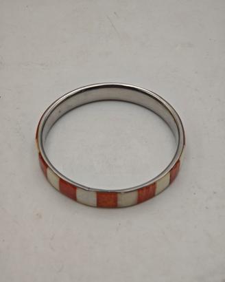 Bracciale In osso/metallo Vintage 6,5cm