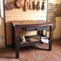 Banco da lavoro anni 50 con cassetto e ripiano 