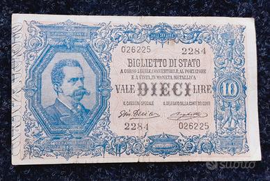 10 LIRE 1915 EFFIGE UMBERTO I 