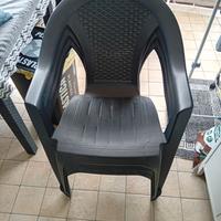 Sedie in resina colore antracite