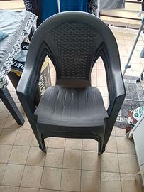 Sedie in resina colore antracite