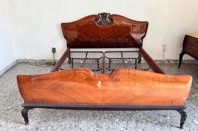 Letto matrimoniale vintage + 2 comodini abbinati