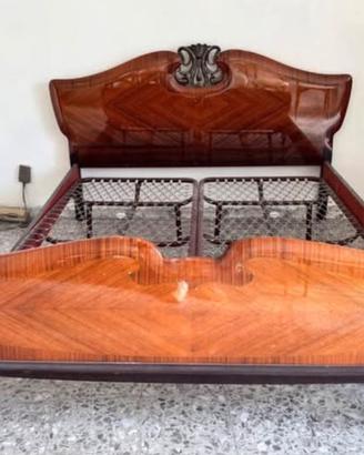 Letto matrimoniale vintage + 2 comodini abbinati