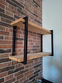 STRUTTURA IN FERRO NERO + MENSOLE IN LEGNO D'ABETE