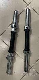 Coppia manubri cromati con impugnatura