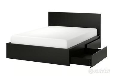 Letto 1 piazza e mezza Ikea Malm con materasso