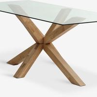 Tavolo in vetro e rovere naturale