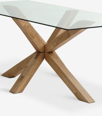 Tavolo in vetro e rovere naturale