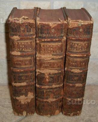 Essais, di Michel de Montaigne, 1727, 3 volumi