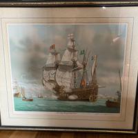 Stampa galeone con cornice