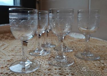 6 calici da liquore in cristallo