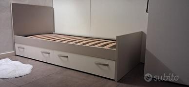 letto singolo cameretta con cassettoni