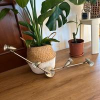 Lampadario in metallo satinato con 4 faretti