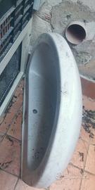 Lavabo da Bagno in Ceramica Bianca con Colonna
