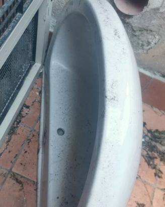 Lavabo da Bagno in Ceramica Bianca con Colonna
