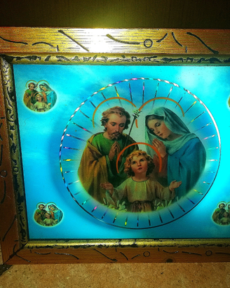 Cornice retro illuminata sacra famiglia