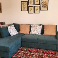 Divano Letto Angolare Verde Scuro