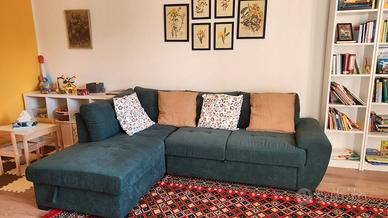 Divano Letto Angolare Verde Scuro