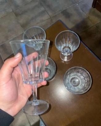 Set 6 calici vintage vetro lavorato acoste anni 70