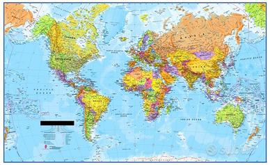 Poster planisfero 183x116 cm su POLIESTERE