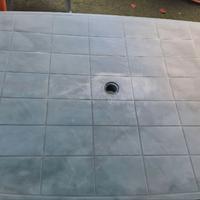 Tavolo ovale da giardino verde con 6 sedie