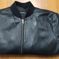 giubbotto bomber in pelle nera