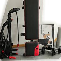 Kit palestra vogatore panca manubri trazioni yoga