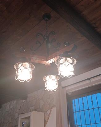 Lampadario salotto cucina ambiente rustico