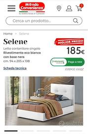 Letto singolo contenitore