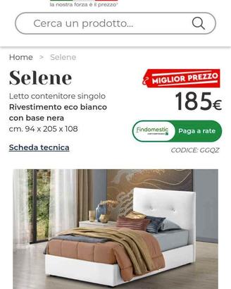 Letto singolo contenitore