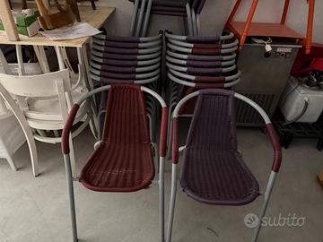 Sedie bistrot intrecciate da esterno – 21 pezzi –