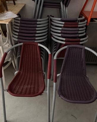 Sedie bistrot intrecciate da esterno – 21 pezzi –