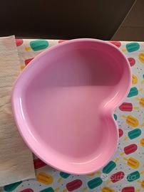 piatto ventosa neonato bambini cuore mai usato