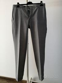 Pantaloni grigi da uomo, 100% lana, tg. 48