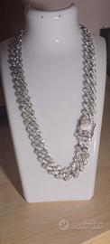 collana acciaio inossidabile con strass 45cm