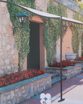 PERGOLA IN FERRO CON TELO BIANCO