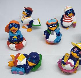 Lotto 6 Sorpresine Kinder Pingui Beach 1994