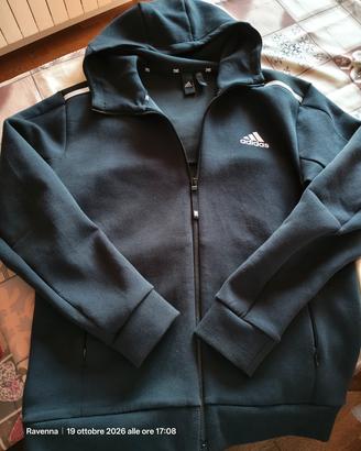 Felpa Adidas con cappuccio nera uomo M Zne