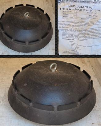 pentola peka per brace in ghisa 50cm nuova